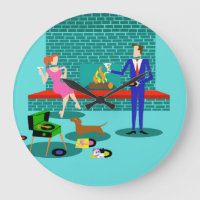 Rétro couple Dog Acrylic Wall Clock