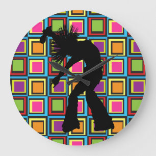 Grande Horloge Ronde Rétro danseur génial de chanteur