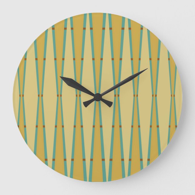 Grande Horloge Ronde Retro Diamonds et Triangles (Recto)