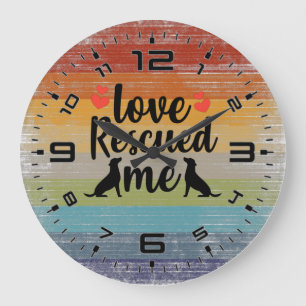 Grande Horloge Ronde Retro Love m'a Secouru
