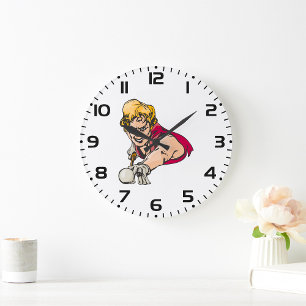 Grande Horloge Ronde Retro Pool Player Vintage Billard Sports