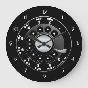 Grande Horloge Ronde Retro Rotary Dial