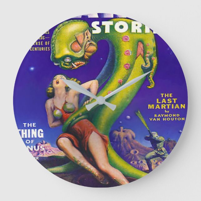 GRANDE HORLOGE RONDE RETRO SCI FI PULP ILLUSTRATION (Recto)