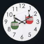 Grande Horloge Ronde Retro Ski Rouge Gondola Ascenseur Ski<br><div class="desc">Conception minimaliste des télécabines rouges pour skieurs et amateurs de ski. Une télécabine de ski rouge est le cadeau de Noël de Noël personnalisé idéal pour lui. Neige d'hiver Noël ski ski skier cadeaux de skieur. Plaques en papier de la télécabine du téléski rouge</div>