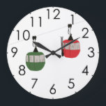 Grande Horloge Ronde Retro Ski Rouge Gondola Ascenseur Ski<br><div class="desc">Conception minimaliste des télécabines rouges pour skieurs et amateurs de ski. Une télécabine de ski rouge est le cadeau de Noël de Noël personnalisé idéal pour lui. Neige d'hiver Noël ski ski skier cadeaux de skieur. Plaques en papier de la télécabine du téléski rouge</div>