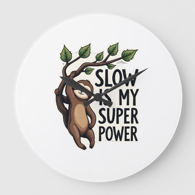 Grande Horloge Ronde Retro Sloth Quote Shirt Funny Slow Life Vintage Te (Recto)