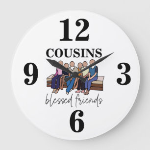 Grande Horloge Ronde Réunion de famille des cousins amis bénis