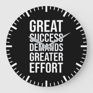 Grande Horloge Ronde Réussite Demande Effort - Salle de Sport, Travail,
