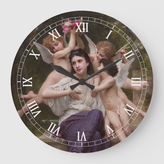 Grande Horloge Ronde Rêve de Printemps de Bouguereau (Recto)