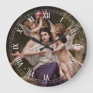 Grande Horloge Ronde Rêve de printemps, par Bouguereau