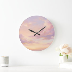 Grande Horloge Ronde Rêve Pastel : Étude du ciel moderne de style Renai