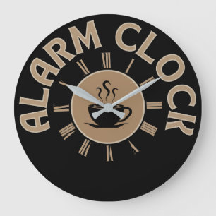 GRANDE HORLOGE RONDE RÉVEIL RÉTRO AMATEUR DE CAFE DU MATIN
