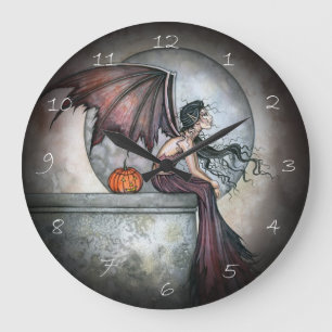 Grande Horloge Ronde Rêves d'octobre Fantastique gothique Art d'Hallowe
