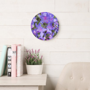 Grande Horloge Ronde Rhododendron pourpre fleurit