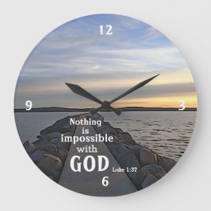 Grande Horloge Ronde Rien N'Est Impossible Avec Dieu
