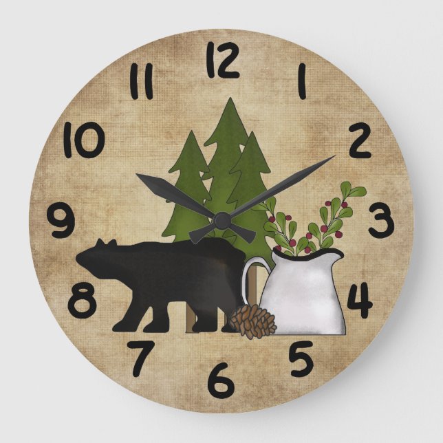 Grande Horloge Ronde River Country Silhouette Bear Charming (Recto)