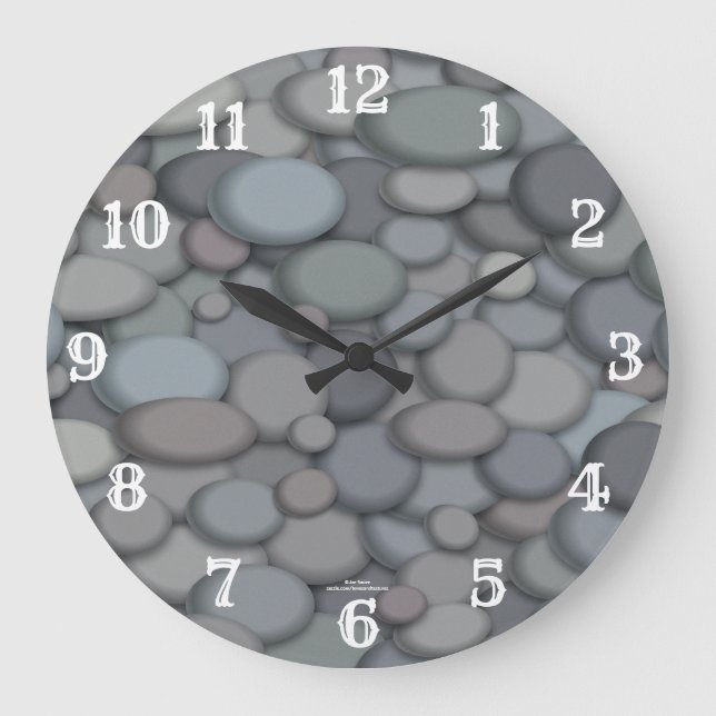 Grande Horloge Ronde River Pebbles with White Numbers (Recto)