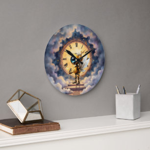 Grande Horloge Ronde Robby le Gardien du Temps Ailé – Série Les Ailes d