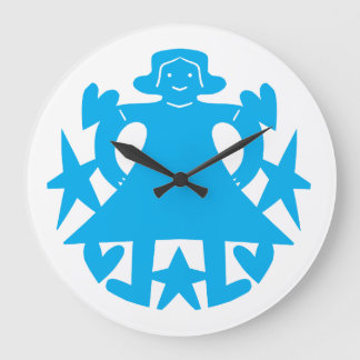 Grande Horloge Ronde Robe bleue