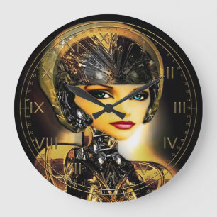 Grande Horloge Ronde Robotica Cyborg Babe