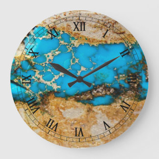 Grande Horloge Ronde Roche 1 de turquoise