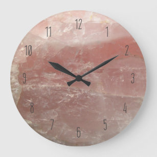 Grande Horloge Ronde Roche de quartz rose