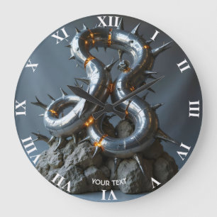 Grande Horloge Ronde Rocher de sculpture Abstraite Imaginaire