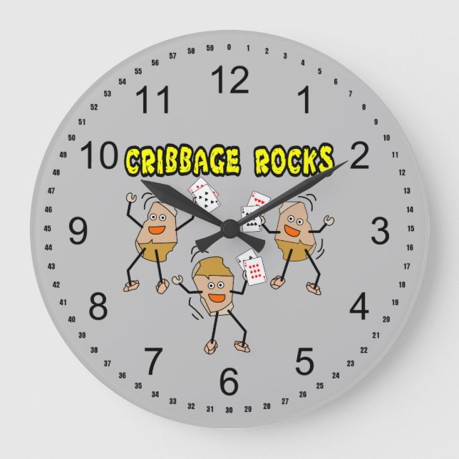 Grande Horloge Ronde Rocks de Cribbage (Recto)