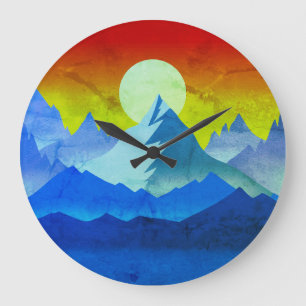 Grande Horloge Ronde Rocky Mountain Golden Hour Sun Art