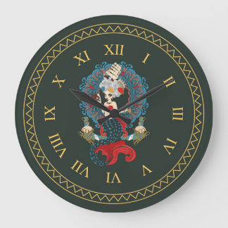 Grande Horloge Ronde Rococo mermaid art