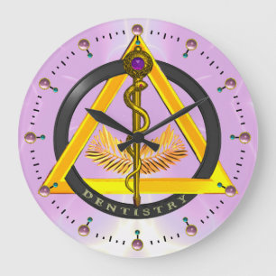 GRANDE HORLOGE RONDE ROD OF ASCLEPIUS DENTIST DENTISTRY