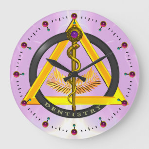 GRANDE HORLOGE RONDE ROD OF ASCLEPIUS DENTIST DENTISTRY