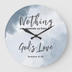 Grande Horloge Ronde Romains 8:39 La Bible Amour de Dieu Verse Chrétien