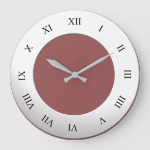 Grande Horloge Ronde Roman Digits on White Frame on any Color