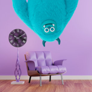 Grande Horloge Ronde Roman Numéro Plum violet Argent gris métal