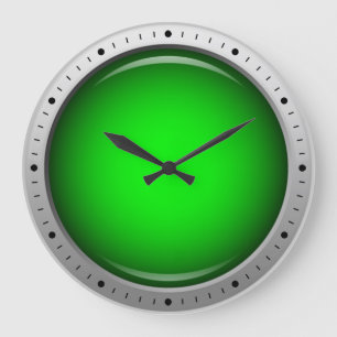 Grande Horloge Ronde Rond vert brillant