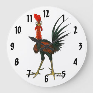 Grande Horloge Ronde Rooster fou