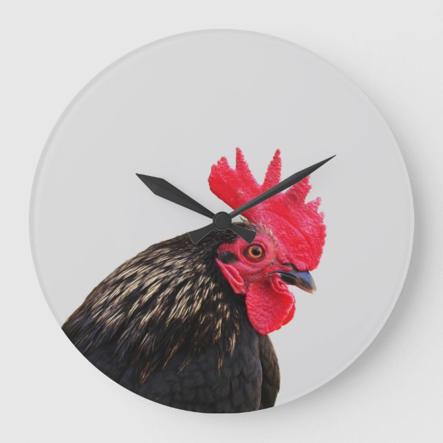 Grande Horloge Ronde Rooster noir (Recto)
