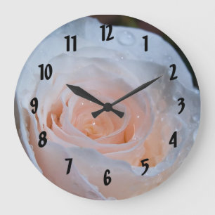 Grande Horloge Ronde Rose blanche
