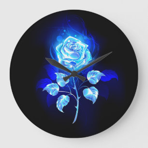 Grande Horloge Ronde Rose bleu brûlant