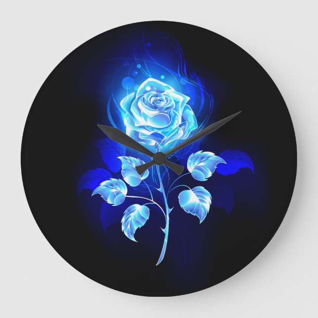 Grande Horloge Ronde Rose bleu brûlant (Recto)