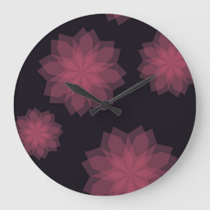 Grande Horloge Ronde Rose, cool, tendance, abstraction de fleurs modern