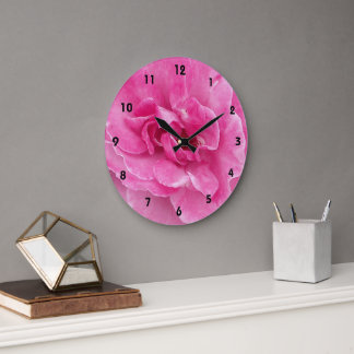 Grande Horloge Ronde Rose de jardin rose