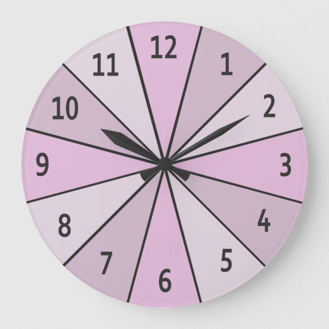 Grande Horloge Ronde Rose de roue de couleur avec des chiffres (Recto)
