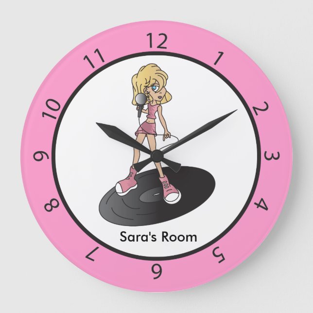 Grande Horloge Ronde Rose et White Rock et Roll Girl (Recto)