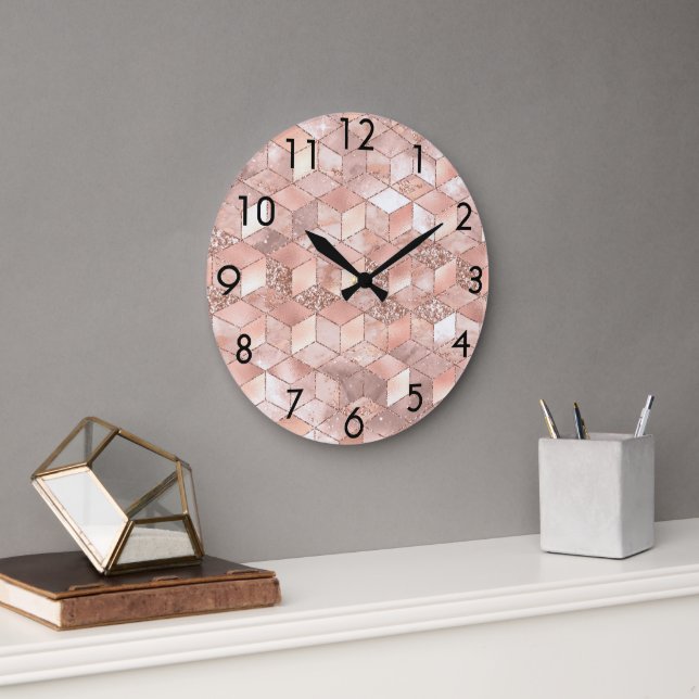 Grande Horloge Ronde Rose gold cube (Bureau)