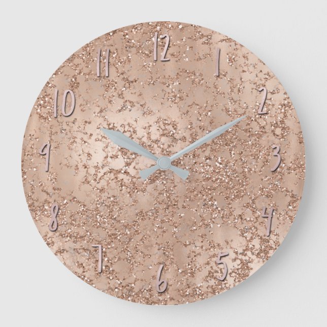 Grande Horloge Ronde Rose Gold Fard Rose Glamour Paillettes Crackle Chi (Recto)