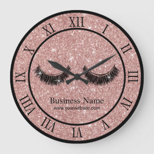 Grande Horloge Ronde Rose Gold Glitter Lashes Makeup