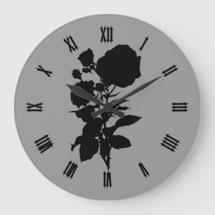 Grande Horloge Ronde Rose gothique Silhouette