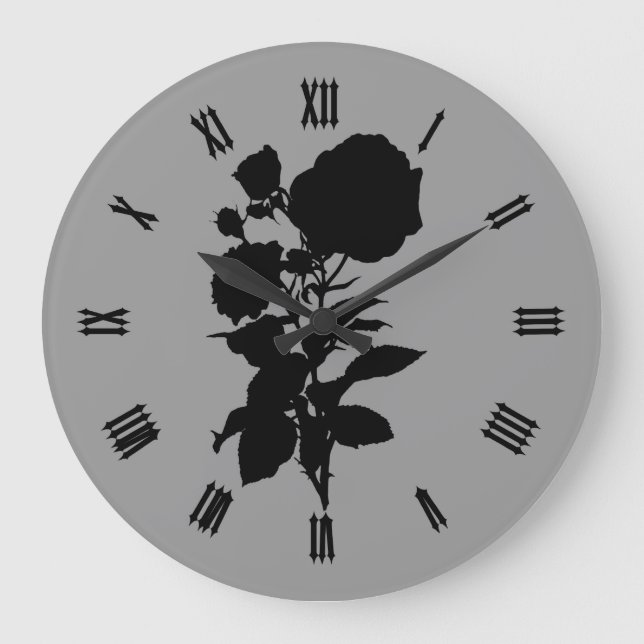 Grande Horloge Ronde Rose gothique Silhouette (Recto)